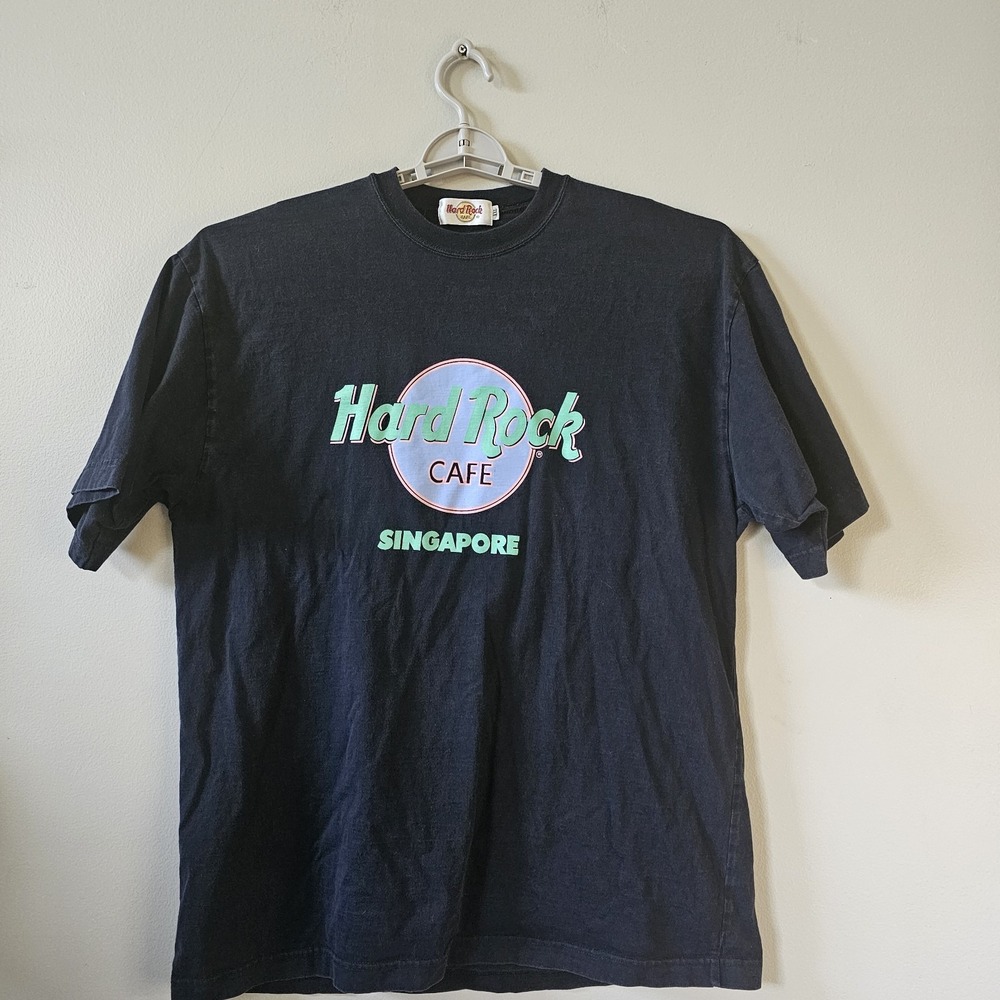 Hard Rock Cafe T-SHIRT Men's‎ Size XL Singapoore Black Graphic Tee Shirt Vintage